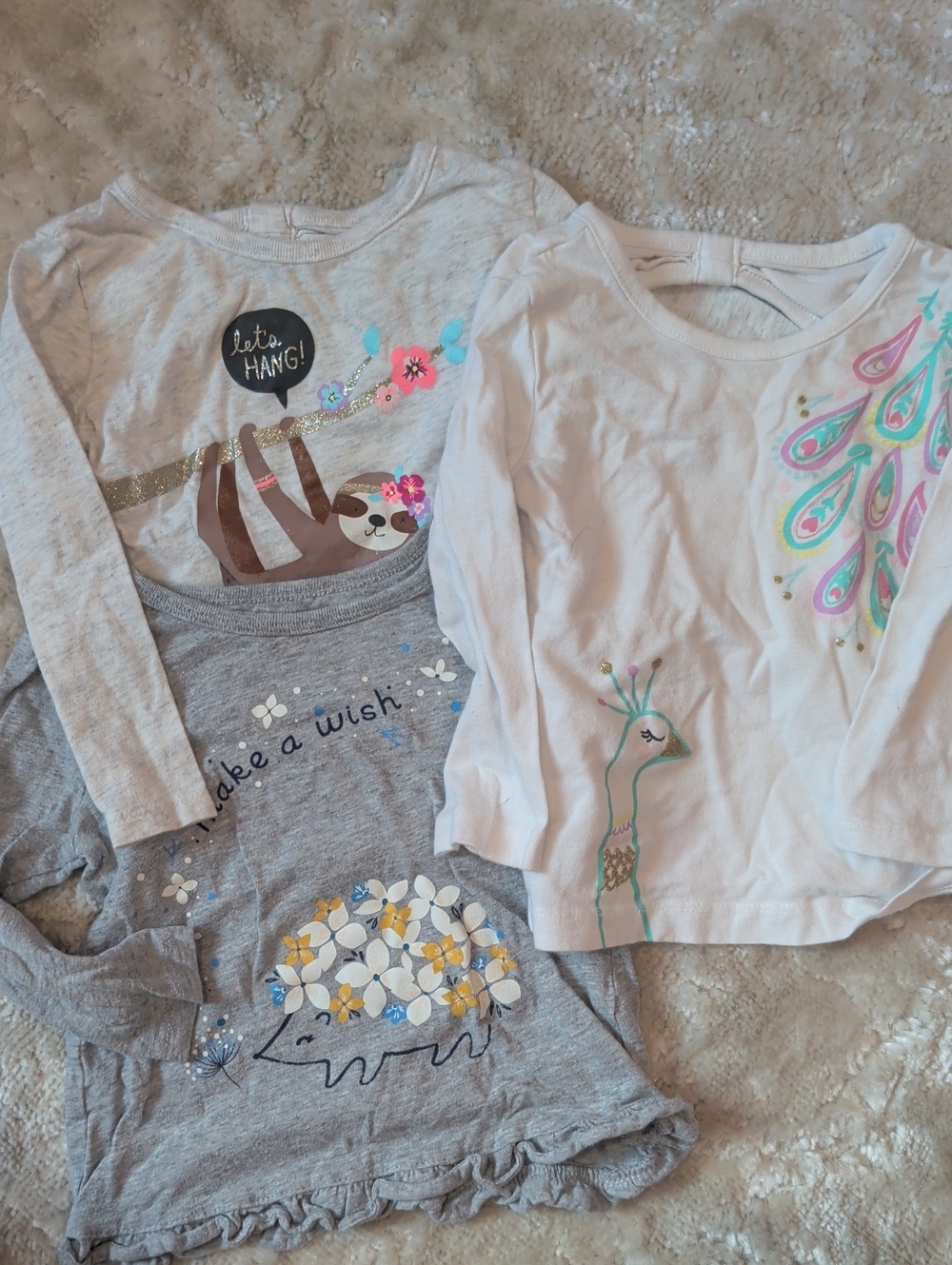 Carter's Long-Sleeve Tees with Cute Animal Prints Three Pack